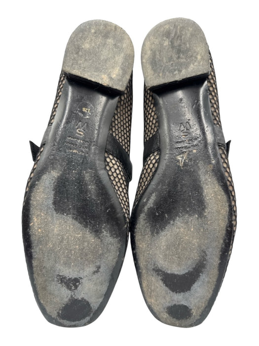 Stuart Weitzman Shoe Size 12 Black Leather & Mesh Fishnet Detail Mesh body Flats Black / 12