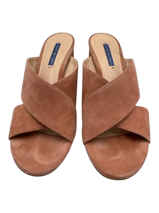 Stuart Weitzman Shoe Size 11.5 Dusty Pink Suede Crossover Strap Open Toe Sandals Dusty Pink / 11.5