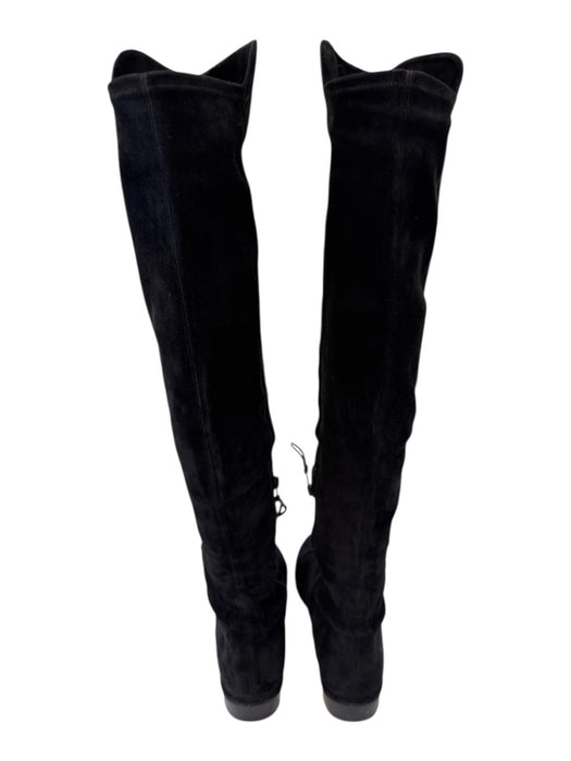 Stuart Weitzman Shoe Size 10 Black Suede Side Zip Round Toe Low Heel Boots Black / 10