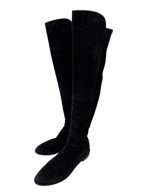 Stuart Weitzman Shoe Size 10 Black Suede Side Zip Round Toe Low Heel Boots Black / 10