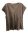 Vince Size L Brown, Tan, Black Silk Houndstooth Short Sleeve Ear Cuff Top Brown, Tan, Black / L