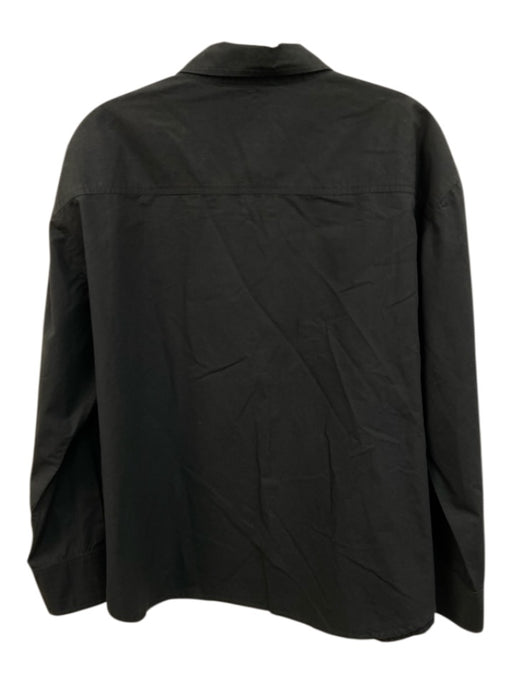 Julia Amory Size L Black Cotton Button Down gathered cuffs Long Sleeve Top Black / L