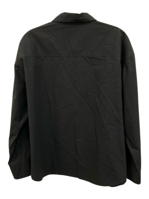 Julia Amory Size L Black Cotton Button Down gathered cuffs Long Sleeve Top Black / L
