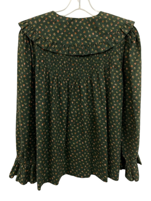 Doen Size XL Green, Pink, Red Organic Cotton Exaggerated Collar Floral Top Green, Pink, Red / XL