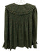 Doen Size XL Green, Pink, Red Organic Cotton Exaggerated Collar Floral Top Green, Pink, Red / XL