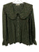 Doen Size XL Green, Pink, Red Organic Cotton Exaggerated Collar Floral Top Green, Pink, Red / XL