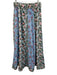 Loretta Caponi Firenze Size XL Blue, Pink, White Cotton Elastic Waist Midi Skirt Blue, Pink, White / XL