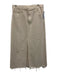 Frank & Eileen Size 30 Cream Cotton Blend Denim Front Slit Raw Hem Midi Skirt Cream / 30