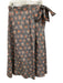 Ann Mashburn Size XL Blue, Orange, Cream Cotton Botanical Wrap Midi Skirt Blue, Orange, Cream / XL