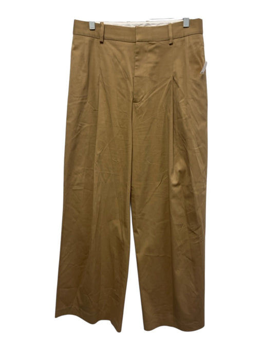 Frame Size 8 Light Brown Cotton Zip Fly High Rise Wide Leg Trouser Pants Light Brown / 8