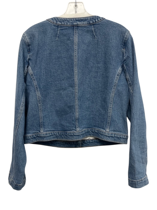 J Crew Size 12 Medium Wash Cotton Denim Gold Buttons Jacket Medium Wash / 12