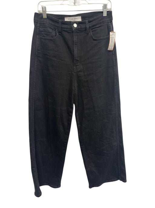 Apiece Apart Size 30 Black Cotton Denim Zip Fly High Rise Wide Leg Jeans Black / 30