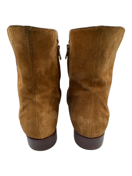 Loeffler Randall Shoe Size 12 Camel Brown Suede Side Zip Almond Toe Booties Camel Brown / 12