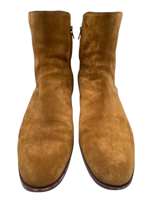 Loeffler Randall Shoe Size 12 Camel Brown Suede Side Zip Almond Toe Booties Camel Brown / 12