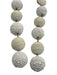Rebecca De Ravenel White Textile Post Back Beaded Balls Threaded Balls Earrings White