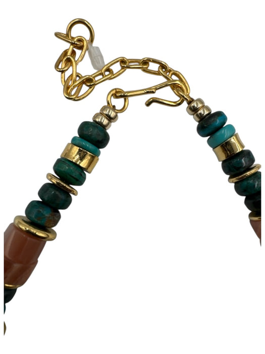 Lizzie Fortunato Orange, green, & gold Stones Chunky Hook Clasp Necklace Orange, green, & gold
