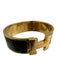 Hermes Black & Gold Enamel Bangle Logo Clic Clac Bracelet Black & Gold