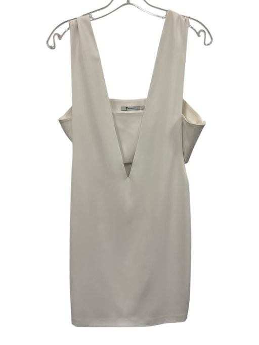 T Alexander Wang Size L White Polyester Off Shoulder V Neck Midi Dress White / L