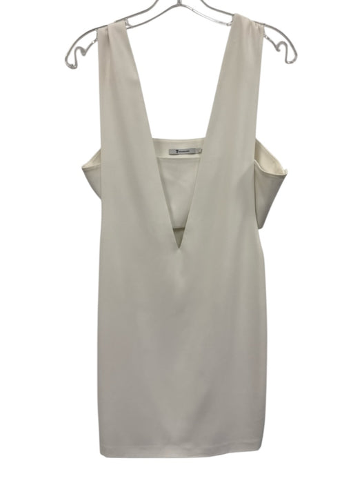 T Alexander Wang Size L White Polyester Off Shoulder V Neck Midi Dress White / L