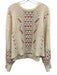 Intermix Size L Cream, Pink, Red Wool & Polyamide Cable Knit Hearts Sweater Cream, Pink, Red / L