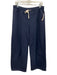 Jenni Kayne Size L Navy Blue Cotton Elastic Drawstring Waist Wide Leg Pants Navy Blue / L