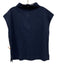 Ann Mashburn Size L Blue & Navy Cotton & Wool Mock Neck Houndstooth Tunic Top Blue & Navy / L