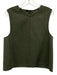 COS Size 10 Green Wool & Nylon Sleeveless 1/4 Zip Top Green / 10