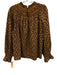 Doen Size XL Orange, Black & blue Organic Cotton Puff 3/4 Sleeve Top Orange, Black & blue / XL