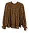 Doen Size XL Orange, Black & blue Organic Cotton Puff 3/4 Sleeve Top Orange, Black & blue / XL