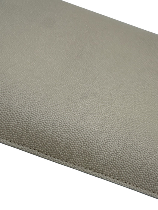 Saint Laurent Beige Pebble Leather gold logo Magnetic Flap Envelope Clutch Bag Beige / XS