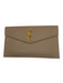 Saint Laurent Beige Pebble Leather gold logo Magnetic Flap Envelope Clutch Bag Beige / XS
