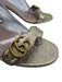 Gucci Shoe Size 42 Gold Crinkle Leather Metallic High Block Heel Sandals Gold / 42