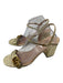 Gucci Shoe Size 42 Gold Crinkle Leather Metallic High Block Heel Sandals Gold / 42