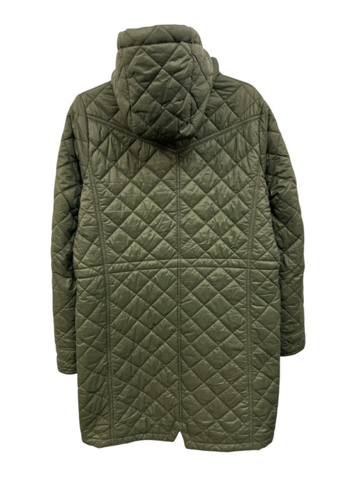 Barbour Size 12 Green Nylon Quilted Front Pockets Hood Coat Green / 12