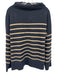 Vince Size L navy blue & tan Cashmere Striped Sweater navy blue & tan / L