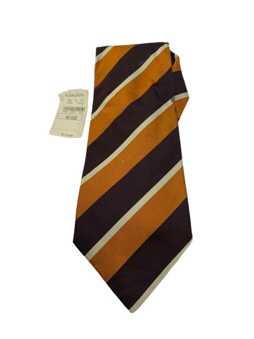 Brioni NWT Brown & Orange Striped Men's Tie
