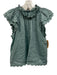 Sea New York Size L Green Ramie Ruffle Cap Sleeve Scalloped high neck Top Green / L