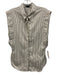 Isabel Marant Size 40 White & Brown Cotton Sleeveless Striped Button Up Top White & Brown / 40