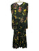 Agua by Agua Bendita Size L Green & Multi Viscose Floral Long Sleeve Maxi Dress Green & Multi / L
