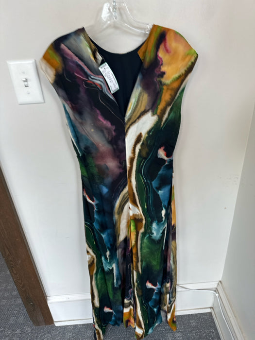 Marie Oliver Size XS Teal & Tan Viscose Cap Sleeve Tie Dye Maxi Dress