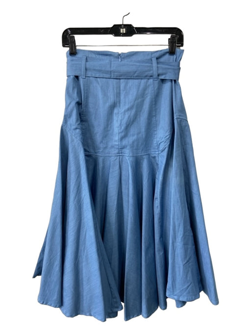 Never a Wallflower Size XS Light Blue Missing Fabric Tie Belt Back Zip Skirt Light Blue / XS