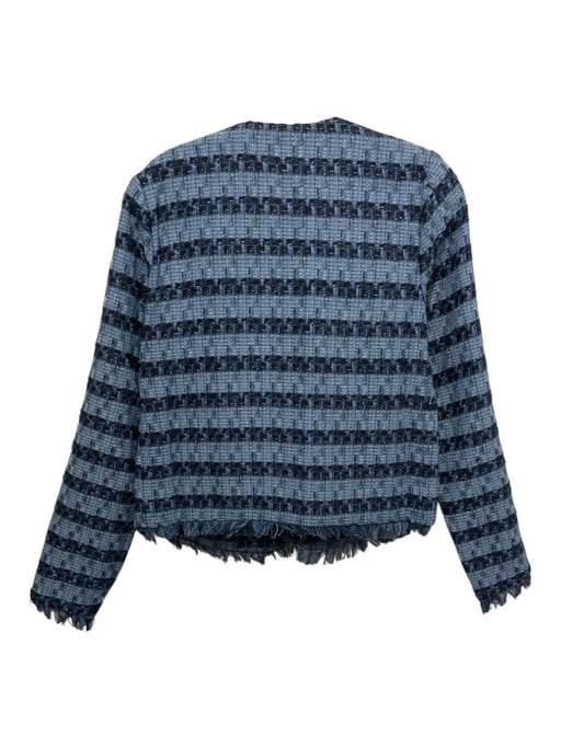 Cartolina Size XS Blue Polyester Hook Closure Tweed Slit Pocket Jacket Blue / XS