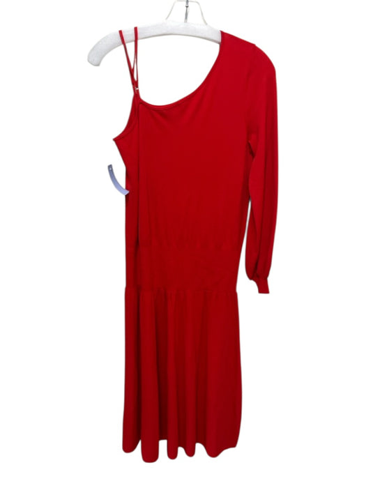A.L.C. Size XS Red Viscose Blend Cold Shoulder Midi Stretch Dress Red / XS