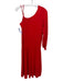 A.L.C. Size XS Red Viscose Blend Cold Shoulder Midi Stretch Dress Red / XS
