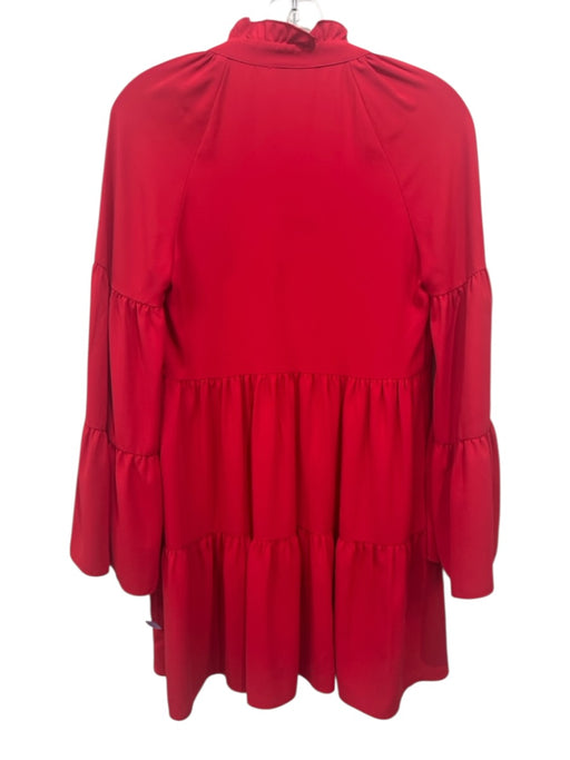 Amanda Uprichard Size XS Red Polyester V Neck Long Bell Sleeve Mini Dress Red / XS