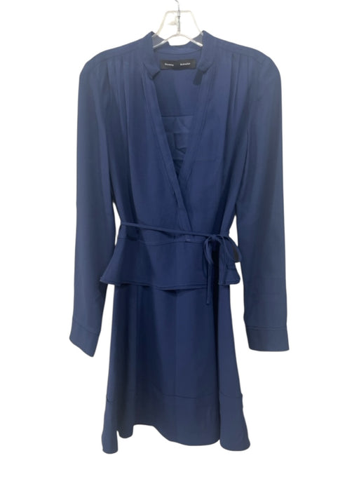 Proenza Schouler Size Est S Navy No Fabric Tag V Neck Tie Waist Above Knee Dress Navy / Est S