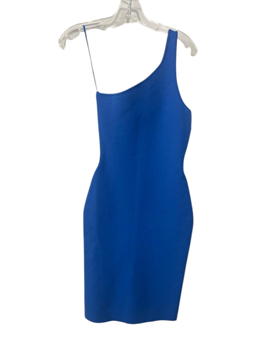 A.L.C. Size XS Blue Viscose Blend Cold Shoulder Solid Stretch Dress Blue / XS