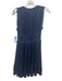 Ulla Johnson Size 2 Navy Polyester Pintuck Drawstring Waist V Neck Mini Dress Navy / 2