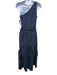 Ulla Johnson Size 2 Navy & white Cotton Blend Pinstripe Cold Shoulder Maxi Dress Navy & white / 2