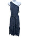 Ulla Johnson Size 2 Navy & white Cotton Blend Pinstripe Cold Shoulder Maxi Dress Navy & white / 2